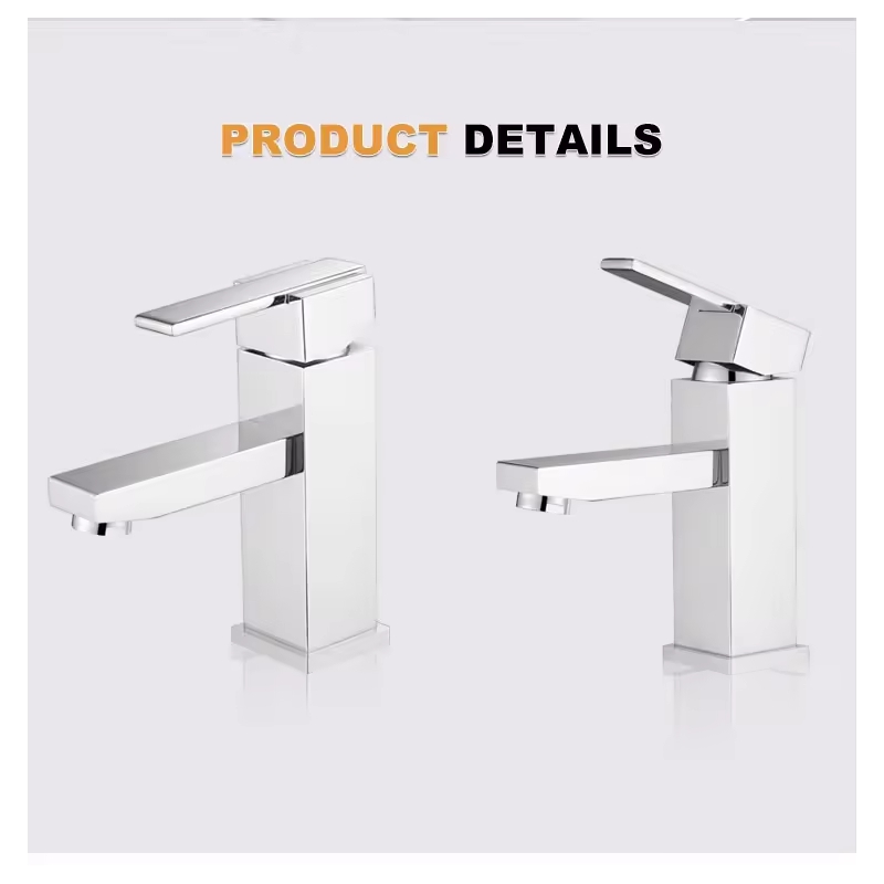 Factory supplier modern bathroom sink tap deck mounted single cold water wash handd square basin faucet